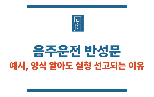 음주운전반성문