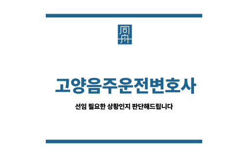 고양음주운전변호사