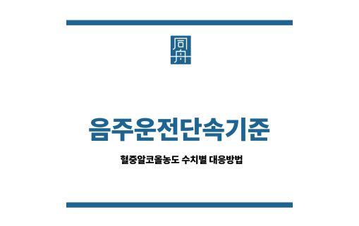 음주운전단속기준 