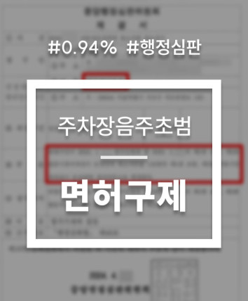 음주운전 면허정지 구제 사례