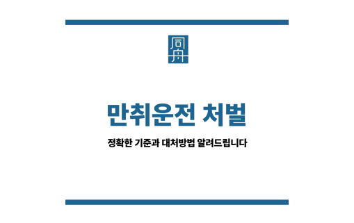 만취운전 처벌