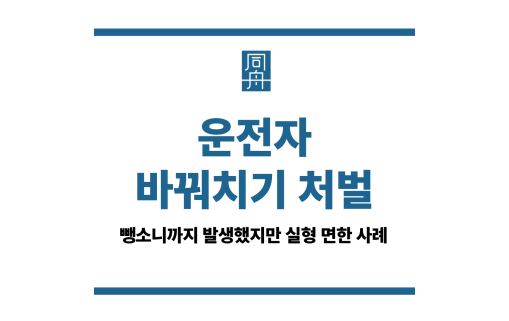 운전자 바꿔치기 처벌