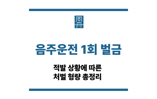 음주운전 1회 벌금