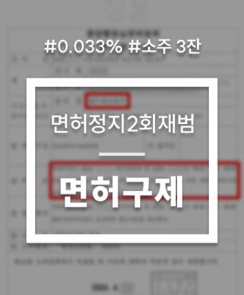 음주운전면허정지 재범