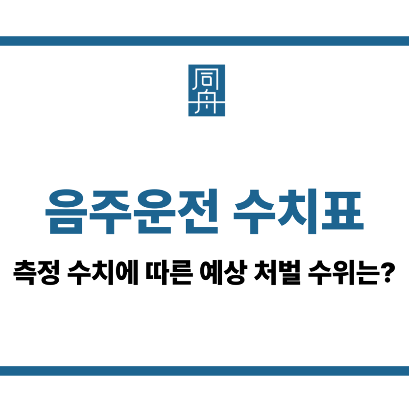 음주운전 수치표