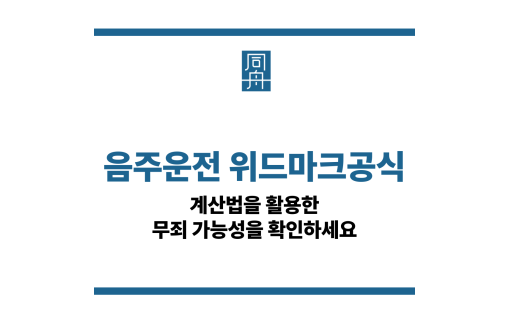 음주운전 위드마크공식