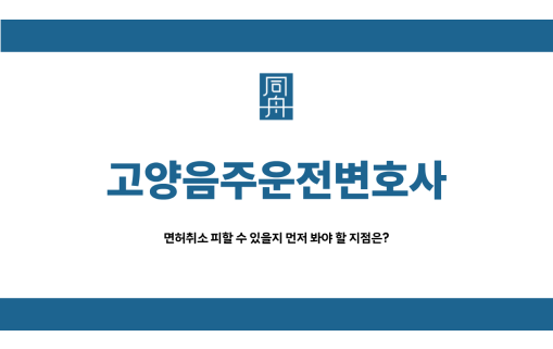 고양음주운전변호사