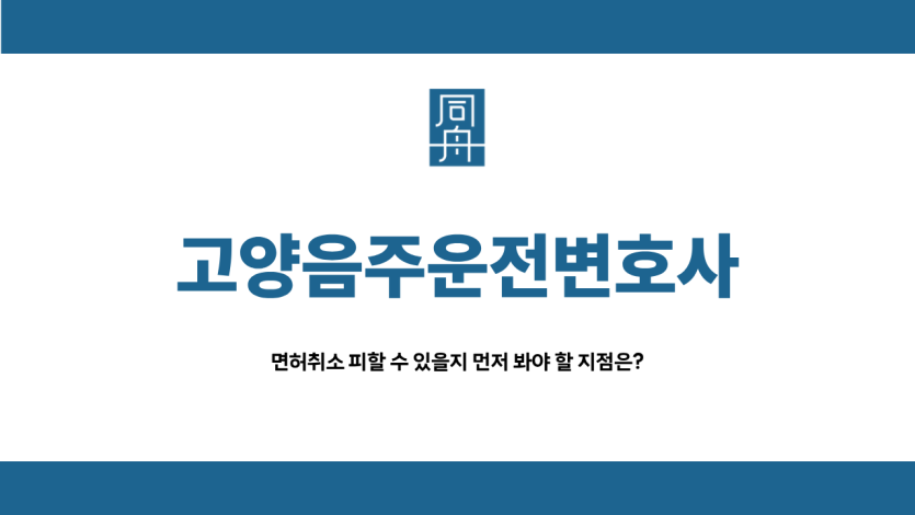 고양음주운전변호사