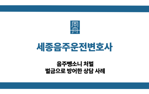 세종음주운전변호사 음주뺑소니 벌금 사례