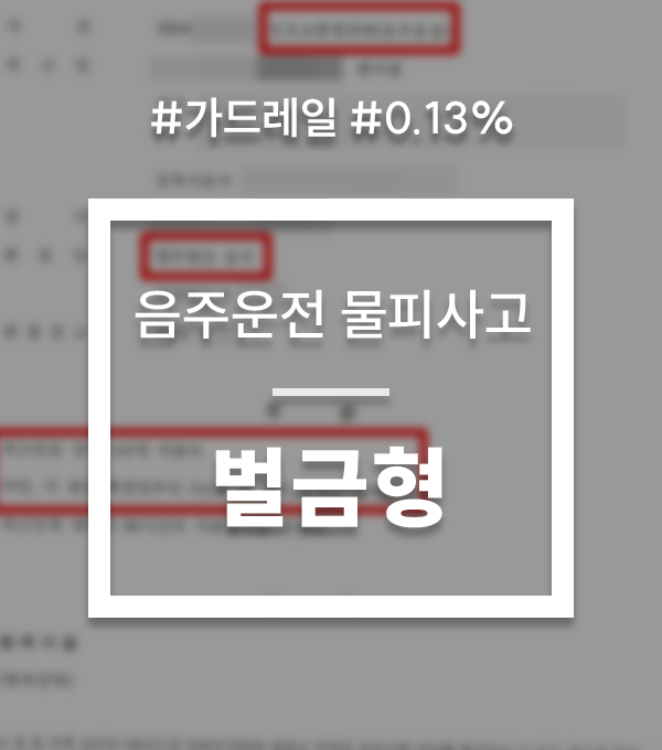 음주운전 물피사고 벌금 선처