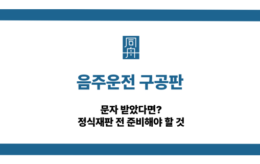 음주운전 구공판 정식재판 준비