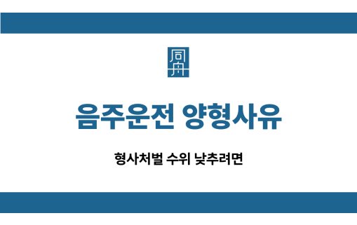 음주운전 양형사유 형사처벌 선처