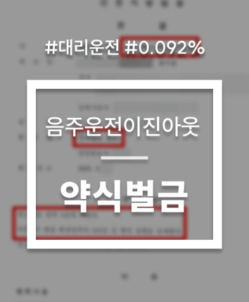 음주운전이진아웃 선처 약식벌금
