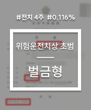 음주운전 위험운전치상 변호 사례