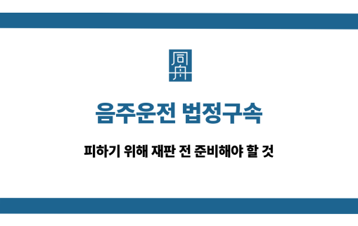 음주운전 법정구속 재판 준비