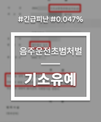 음주운전초범처벌 기소유예