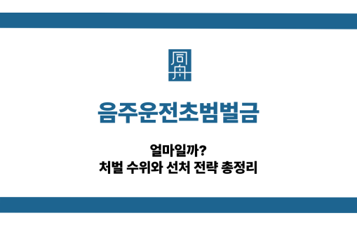 음주운전초범벌금 선처 상담