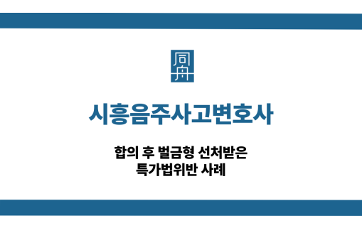 시흥음주사고변호사 특가법위반 벌금형