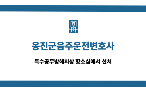 옹진군음주운전변호사 특수공무방해치상 항소심 집행유예