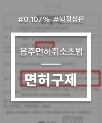음주운전면허취소초범 행정심판 구제 약식벌금