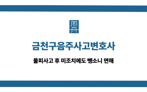 금천구음주사고변호사 물피사고 후 미조치 뺑소니 면해
