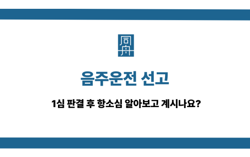 음주운전 선고 항소심 준비사항
