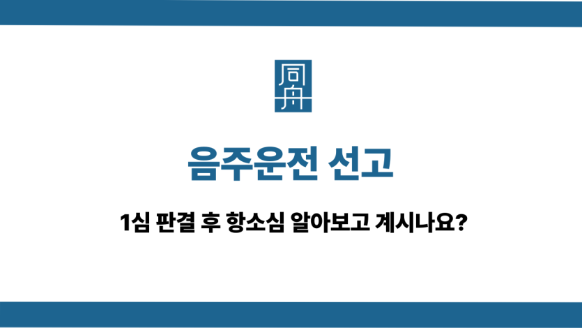 음주운전 선고 항소심 준비사항
