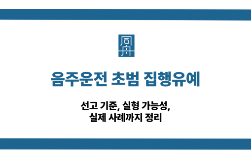 음주운전 초범 집행유예 가능성