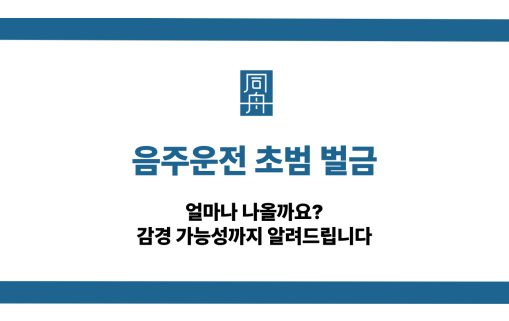 음주운전 초범 벌금 감경하는 방법