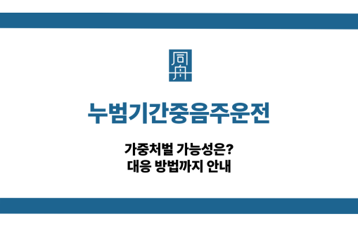 누범기간중음주운전 벌금형 대응 상담