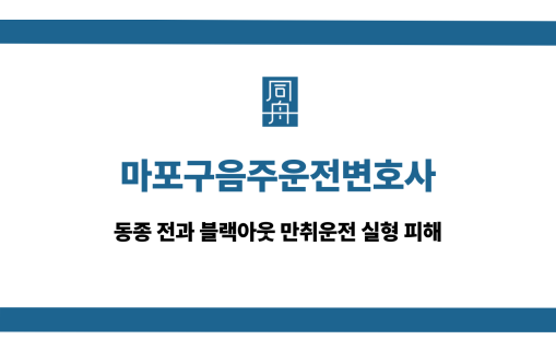 마포구음주운전변호사 블랙아웃 만취운전 실형 피해
