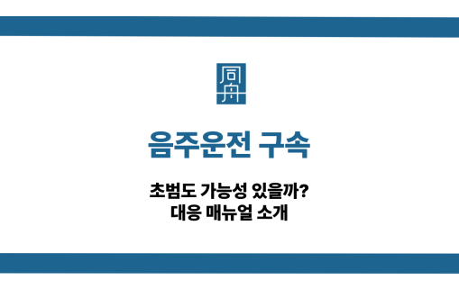 음주운전 구속 초범 대응 매뉴얼