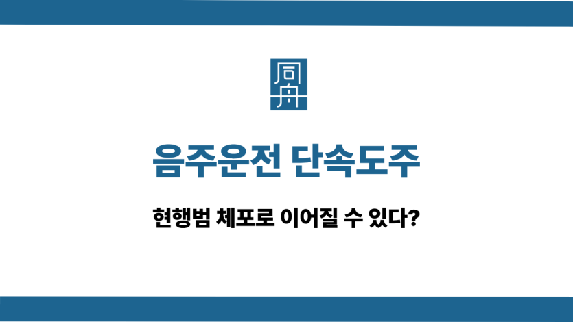 음주단속도주 현행범 체포 대응법