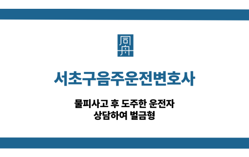 서초구음주운전변호사 물피도주 벌금형